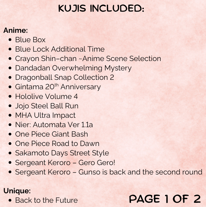 Kuji - WWOT's GG CHOOCHOO [GET MIN 2 TIX]
